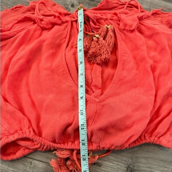 Free People FP Boho Cropped Hippie Top XS Womens Extra Small Tie - Picture 4 of 5